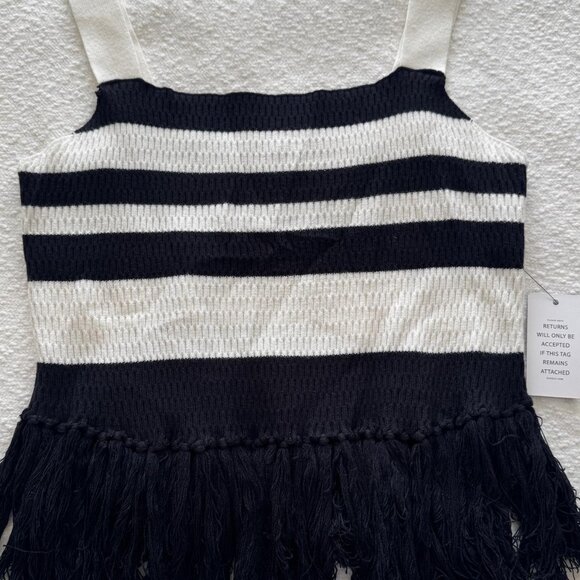 Eloquii Knit Sweater Tank with Fringe Detail - Picture 1 of 3